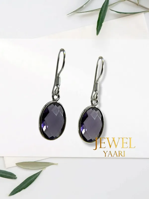 Silver_Pure_925_Sterling_Hoop_Dangle_Earrings_For_Women_And_Girls_Amethyst_Earring_For_Girl