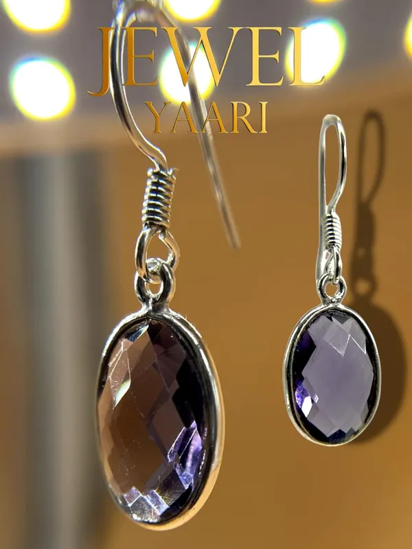 Silver_Pure_925_Sterling_Hoop_Dangle_Earrings_For_Women_And_Girls_Amethyst_Earring_For_Girl
