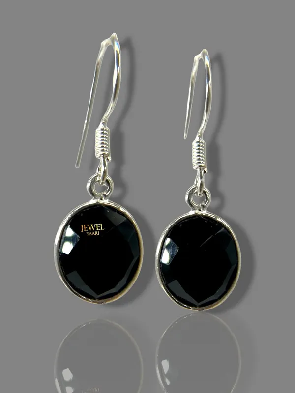 Black_Pure_925_Sterling_Hoop_Dangle_Earrings_For_Women_And_Girls__Crystal_Earring_For_Girl