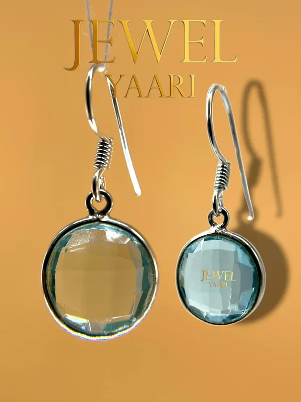 Blue_Pure_925_Sterling_Hoop_Dangle_Earrings_For_Women_And_Girls__Round_Amethyst_Look_Alike_Earring_For_Girl