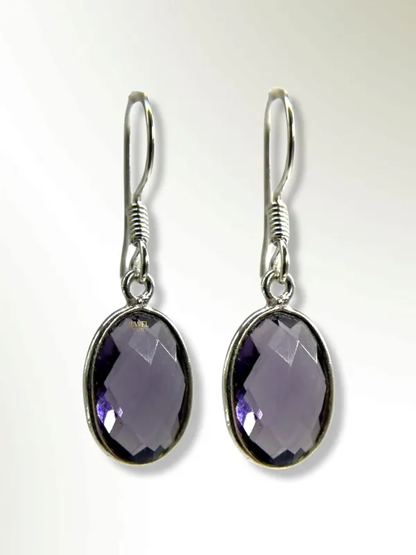 Silver_Pure_925_Sterling_Hoop_Dangle_Earrings_For_Women_And_Girls_Multiple_Colors_PearlAmethyst__Clear_Crystals