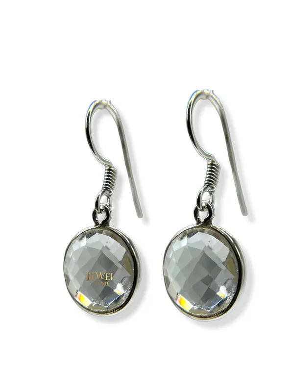 White__Pure_925_Sterling_Hoop_Dangle_Earrings_For_Women_And_Girls__Crystal_Earring_For_Girl