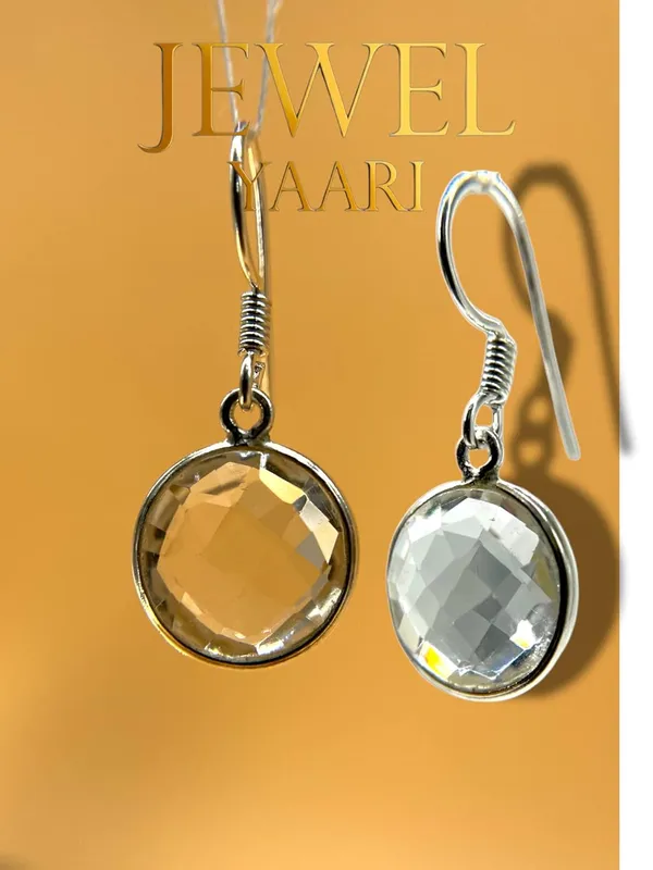 White__Pure_925_Sterling_Hoop_Dangle_Earrings_For_Women_And_Girls__Crystal_Earring_For_Girl