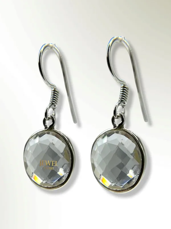 White__Pure_925_Sterling_Hoop_Dangle_Earrings_For_Women_And_Girls__Crystal_Earring_For_Girl
