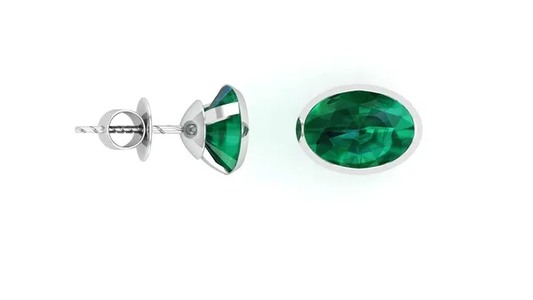 Green_925-92.5_Sterling_Oval_Cut__Real_Cubic_Zirconia_Fashion_Stud_Tops_Earrings_For_MenWomenChildrenBoys_And_Girls