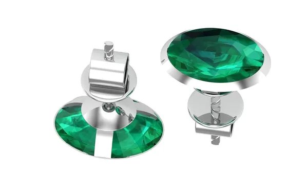 Green_925-92.5_Sterling_Oval_Cut__Real_Cubic_Zirconia_Fashion_Stud_Tops_Earrings_For_MenWomenChildrenBoys_And_Girls