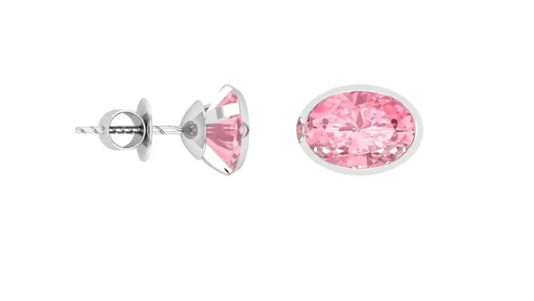 Pink_925-92.5_Sterling_Oval_Cut__Real_Cubic_Zirconia_Fashion_Stud_Tops_Earrings_For_MenWomenChildrenBoys_And_Girls