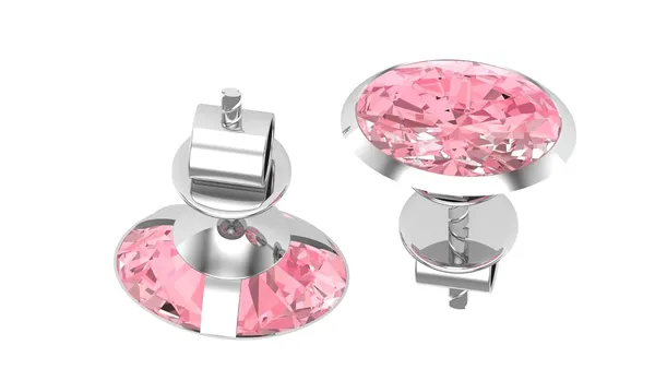 Pink_925-92.5_Sterling_Oval_Cut__Real_Cubic_Zirconia_Fashion_Stud_Tops_Earrings_For_MenWomenChildrenBoys_And_Girls