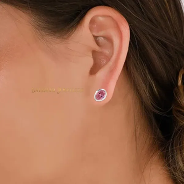 Pink_925-92.5_Sterling_Oval_Cut__Real_Cubic_Zirconia_Fashion_Stud_Tops_Earrings_For_MenWomenChildrenBoys_And_Girls
