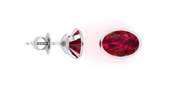 Red_925-92.5_Sterling_Oval_Cut__Real_Cubic_Zirconia_Fashion_Stud_Tops_Earrings_For_MenWomenChildrenBoys_And_Girls