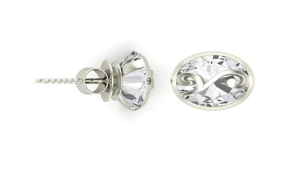 Silver_925-92.5_Sterling_Oval_Leaf_Cut__Real_Cubic_Zirconia_Fashion_Stud_Tops_Earrings_For_MenWomenChildrenBoys_And_Girls