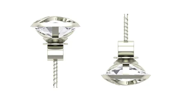 Silver_925-92.5_Sterling_Oval_Leaf_Cut__Real_Cubic_Zirconia_Fashion_Stud_Tops_Earrings_For_MenWomenChildrenBoys_And_Girls
