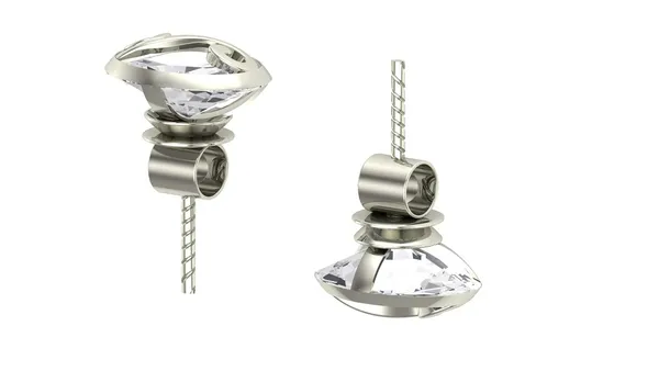 Silver_925-92.5_Sterling_Oval_Leaf_Cut__Real_Cubic_Zirconia_Fashion_Stud_Tops_Earrings_For_MenWomenChildrenBoys_And_Girls