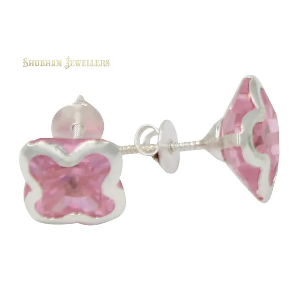 White_925-92.5_Sterling_Plus_Cut__Real_Cubic_Zirconia_Fashion_Stud_Tops_Earrings_For_MenWomenChildrenBoys_And_Girls