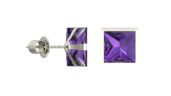 Silver_925-92.5_Sterling_Princess_Cut__Real_Cubic_Zirconia_Fashion_Stud_Tops_Earrings_For_MenWomenChildrenBoys_And_Girls