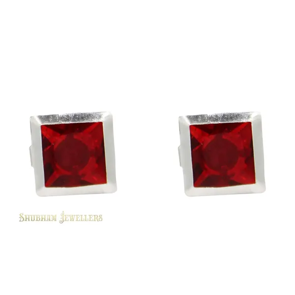 Silver_925-92.5_Sterling_Princess_Cut__Real_Cubic_Zirconia_Fashion_Stud_Tops_Earrings_For_MenWomenChildrenBoys_And_Girls