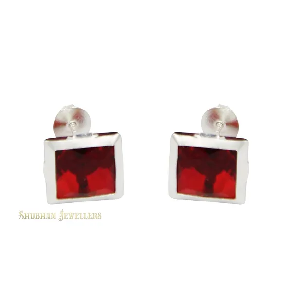 Silver_925-92.5_Sterling_Princess_Cut__Real_Cubic_Zirconia_Fashion_Stud_Tops_Earrings_For_MenWomenChildrenBoys_And_Girls
