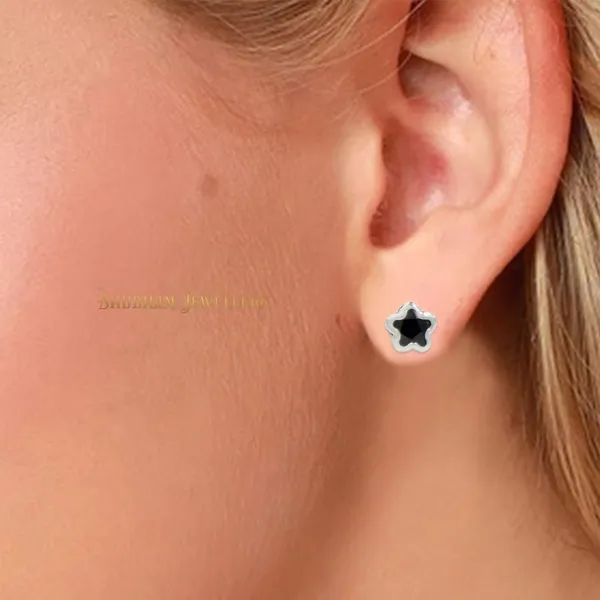 Black_925-92.5_Sterling_Star_Cut__Real_Cubic_Zirconia_Fashion_Stud_Tops_Earrings_For_MenWomenChildrenBoys_And_Girls
