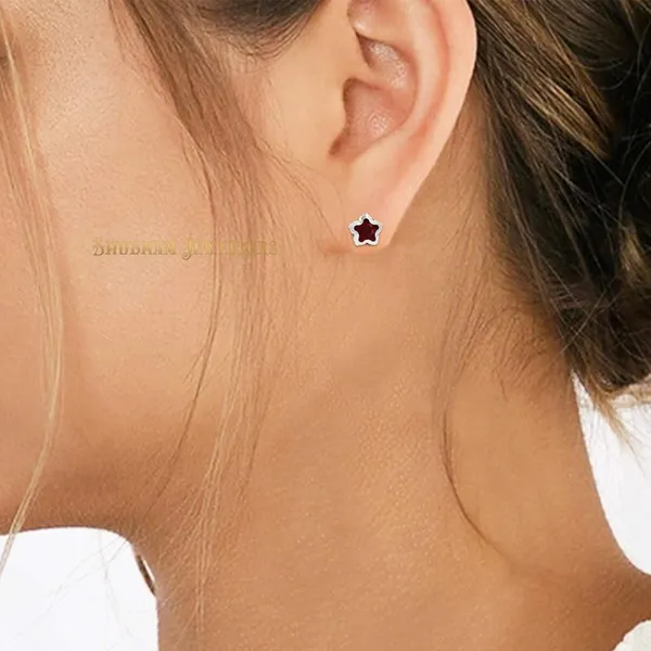Red_925-92.5_Sterling_Star_Cut__Real_Cubic_Zirconia_Fashion_Stud_Tops_Earrings_For_MenWomenChildrenBoys_And_Girls