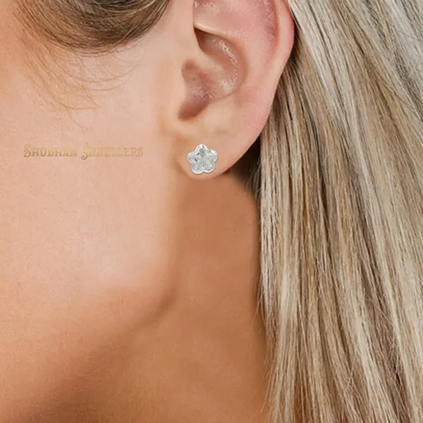 White_925-92.5_Sterling_Star_Cut__Real_Cubic_Zirconia_Fashion_Stud_Tops_Earrings_For_MenWomenChildrenBoys_And_Girls