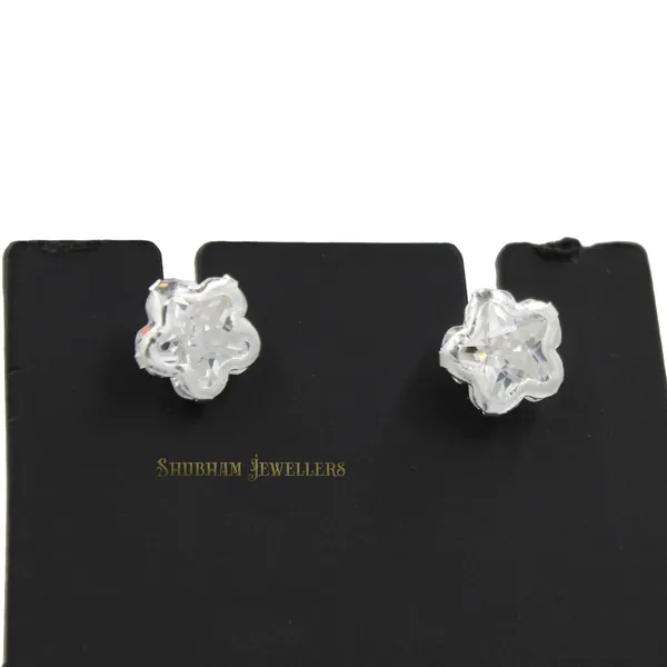 White_925-92.5_Sterling_Star_Cut__Real_Cubic_Zirconia_Fashion_Stud_Tops_Earrings_For_MenWomenChildrenBoys_And_Girls