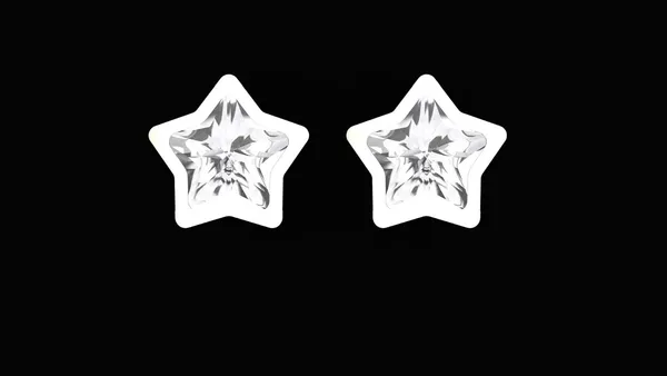 White_925-92.5_Sterling_Star_Cut__Real_Cubic_Zirconia_Fashion_Stud_Tops_Earrings_For_MenWomenChildrenBoys_And_Girls