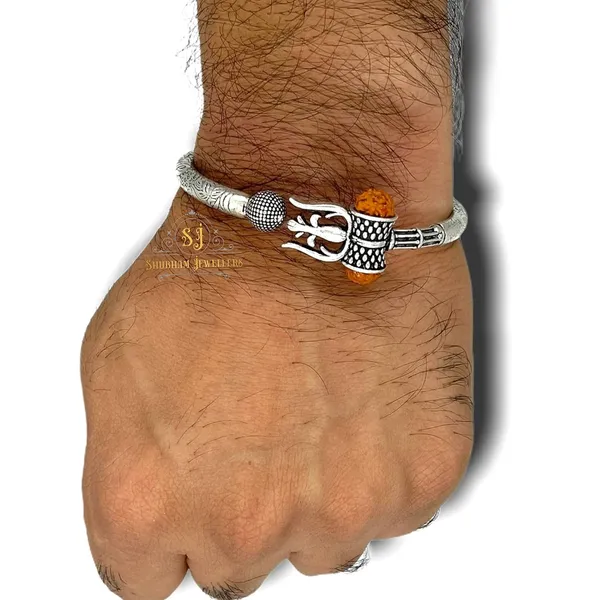 Silver_Â„¢925_Pure_Chandi_Oxidised_Hollow_Trishool_Nakkashi_Men_Kada_Bangle_For_Men_&_Boys_With_Hallmark_One_Piece