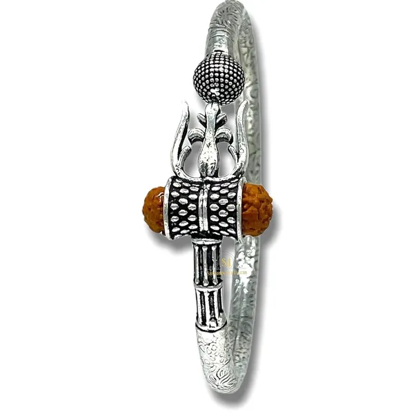 Silver_Â„¢925_Pure_Chandi_Oxidised_Hollow_Trishool_Nakkashi_Men_Kada_Bangle_For_Men_&_Boys_With_Hallmark_One_Piece