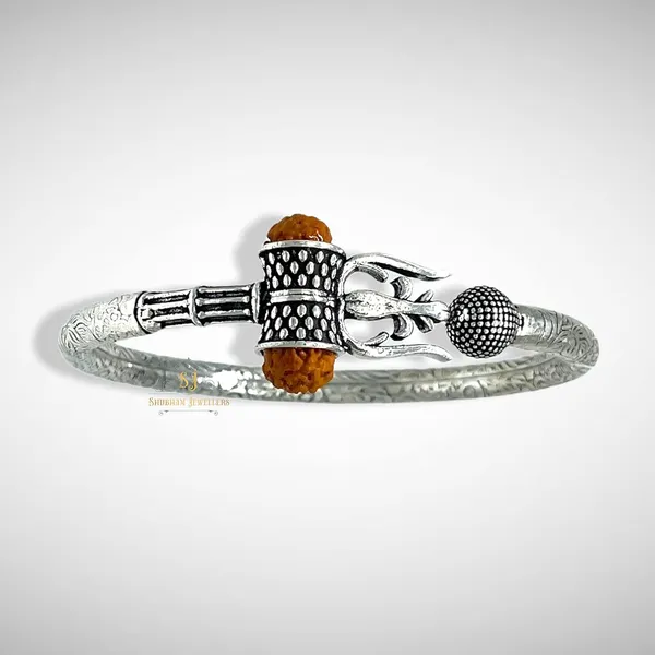 Silver_Â„¢925_Pure_Chandi_Oxidised_Hollow_Trishool_Nakkashi_Men_Kada_Bangle_For_Men_&_Boys_With_Hallmark_One_Piece
