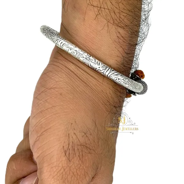 Silver_Â„¢925_Pure_Chandi_Oxidised_Hollow_Trishool_Nakkashi_Men_Kada_Bangle_For_Men_&_Boys_With_Hallmark_One_Piece