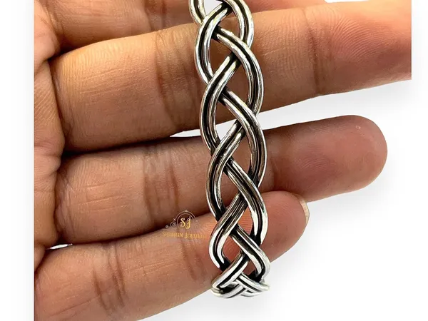 Silver_925_Pure_Chandi_Oxidized_Tribal_Thai_Viking_Kada_For_Men(Torque_Cuff_Kada_Men'S_Bracelet)