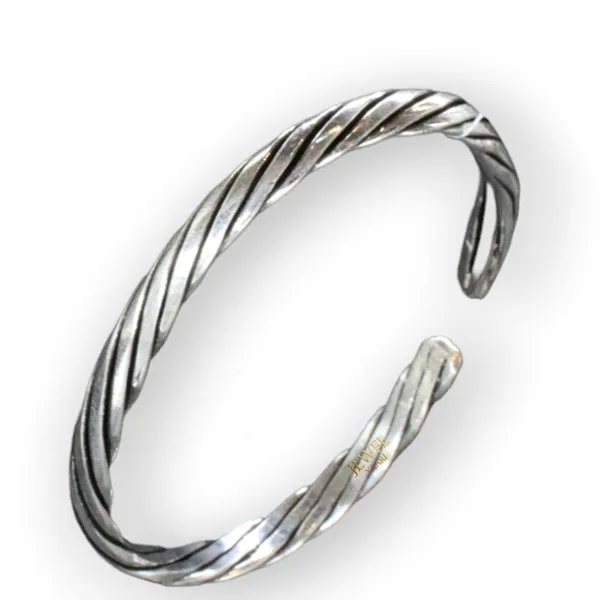 Silver_925_Pure_Chandi_Oxidized_Tribal_Thai_Viking_Kada_For_Men(Torque_Cuff_Kada_Men'S_Bracelet)