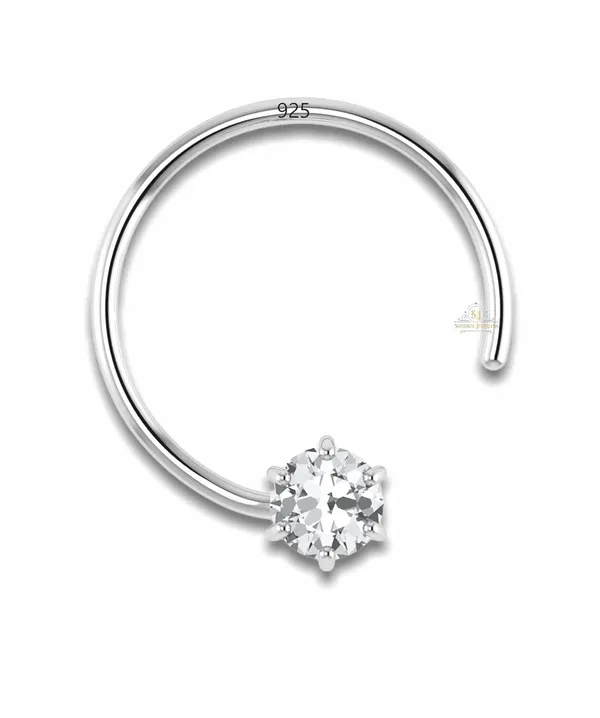 White_92.5-925_Sterling_Round_Shape__Cubic_Zirconia_Prong_Setting_Nose_Pin_Stud_For_Women_Girls_Size_2Mm