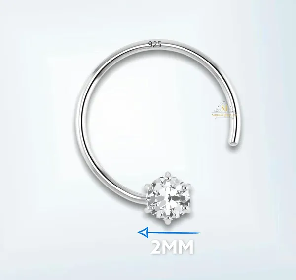 White_92.5-925_Sterling_Round_Shape__Cubic_Zirconia_Prong_Setting_Nose_Pin_Stud_For_Women_Girls_Size_2Mm