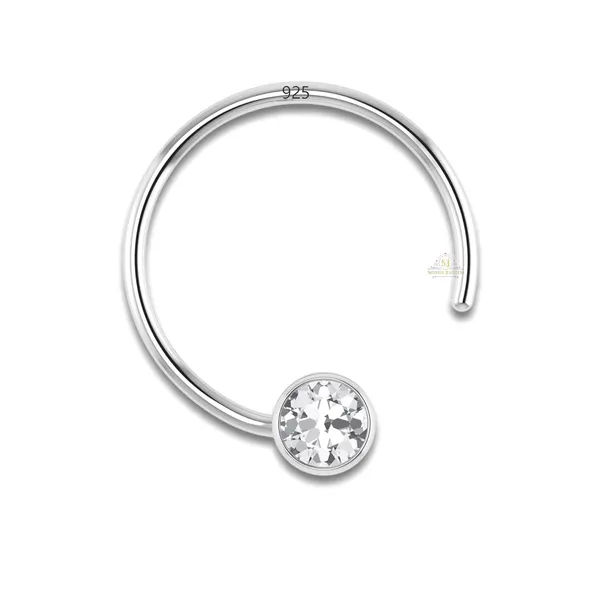 White_92.5-925_Sterling_Round_Shape__Cubic_Zirconia_Cup_Setting_Nose_Pin_Stud_For_Women_Girls_Size_2Mm(Bezel_Setting)