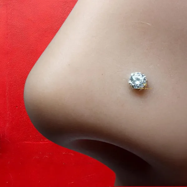 White_92.5-925_Sterling_Round_Shape__Cubic_Zirconia_Prong_Setting_Nose_Pin_Stud_For_Women_Girls_Size_3Mm