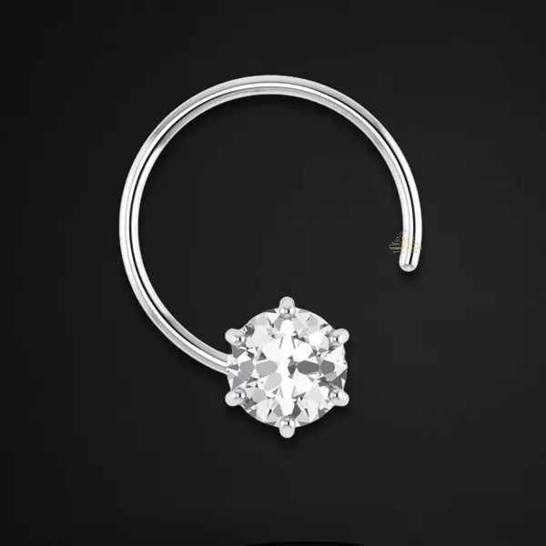 White_92.5-925_Sterling_Round_Shape__Cubic_Zirconia_Prong_Setting_Nose_Pin_Stud_For_Women_Girls_Size_3Mm