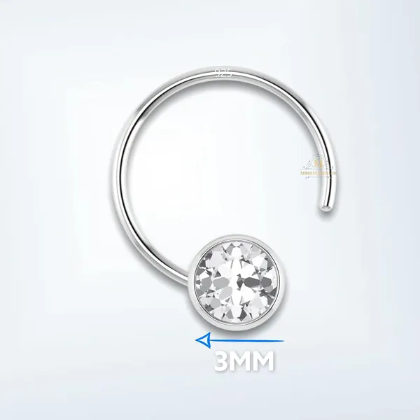 White_92.5-925_Sterling_Round_Shape__Cubic_Zirconia_Cup_Setting_Nose_Pin_Stud_For_Women_Girls_Size_3Mm_(Bezel_Setting)