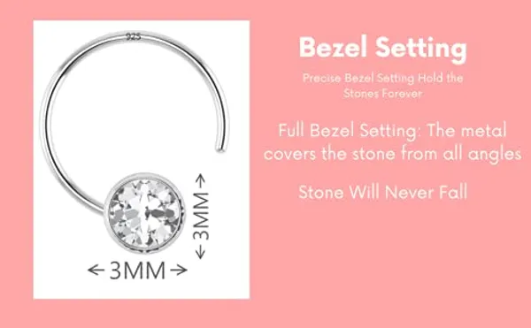 White_92.5-925_Sterling_Round_Shape__Cubic_Zirconia_Cup_Setting_Nose_Pin_Stud_For_Women_Girls_Size_3Mm_(Bezel_Setting)