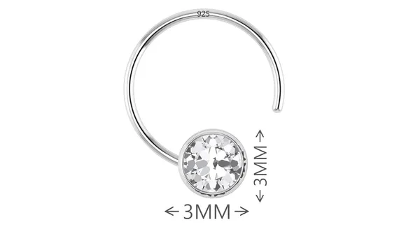 White_92.5-925_Sterling_Round_Shape__Cubic_Zirconia_Cup_Setting_Nose_Pin_Stud_For_Women_Girls_Size_3Mm_(Bezel_Setting)