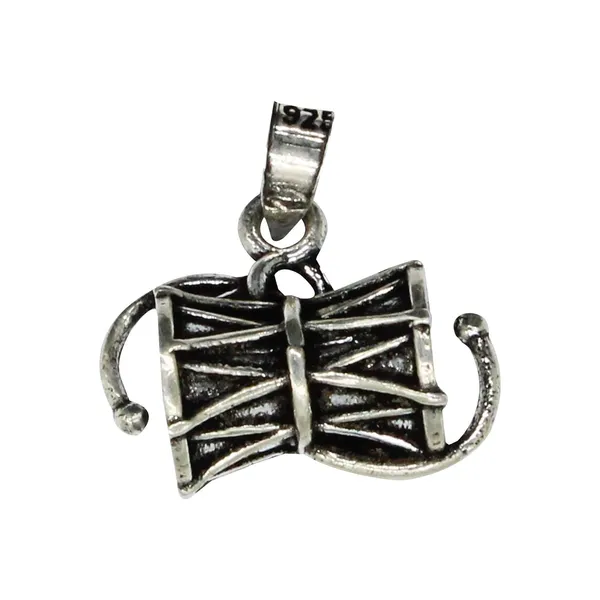 Black_925-92.5_Pure_Sterling_Damru_Oxidised_Pendant_For_Men,Women,Children,Boys_And_Girls