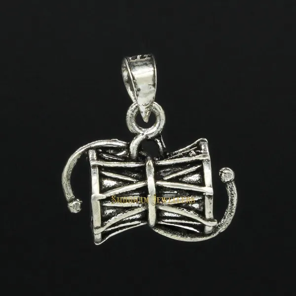 Black_925-92.5_Pure_Sterling_Damru_Oxidised_Pendant_For_Men,Women,Children,Boys_And_Girls