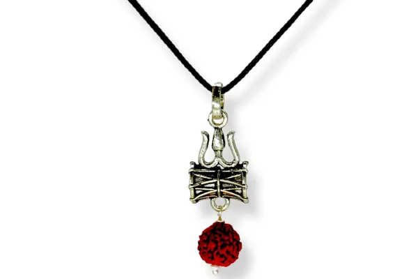 Silver_925_Pure_Sterling_Oxidised_Damru_Charm_Pendant_For_MenWomenChildrenBoys_And_Girls_(Trishool_Damru)