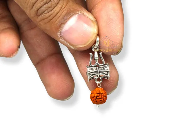Silver_925_Pure_Sterling_Oxidised_Damru_Charm_Pendant_For_MenWomenChildrenBoys_And_Girls_(Trishool_Damru)