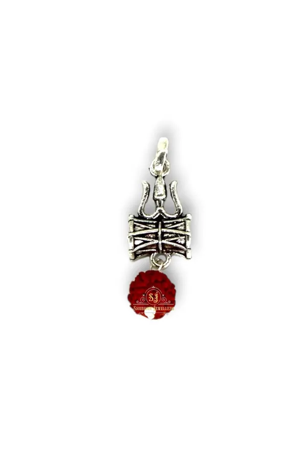 Silver_925_Pure_Sterling_Oxidised_Damru_Charm_Pendant_For_MenWomenChildrenBoys_And_Girls_(Trishool_Damru)