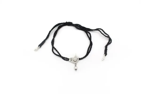 Silver_925_New_Oxidised__Thread_Dinosaur_Nazarbattu/Nazaiya_Anklet/For_Girls_Women_With_Ghunghroo