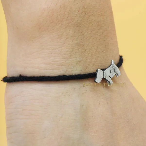 Silver_925_Oxidised__Thread_Puppy_Nazarbattu/Nazaiya_Anklet/For_Girls_Women_And_Children_With_Ghunghroo