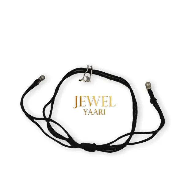 Silver_925_New_Oxidised__Thread_Cat_Nazarbattu/Nazaiya_Anklet/For_Girls_Women_And_Children_With_Ghunghroo