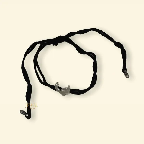 Silver_925_New_Oxidised__Thread_Dinosaur_Nazarbattu/_Nazaiya_Anklet/Bracelet_For_Girls,_Women_And_Children_With_Ghunghroo