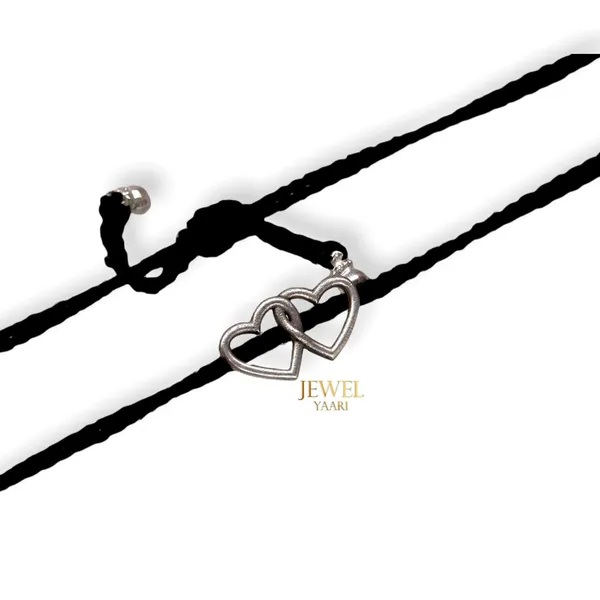 White_925_New_Oxidised__Thread_Heart_Nazarbattu/Nazaiya_Anklet/For_Girls_Women_And_Children_With_Ghunghroo